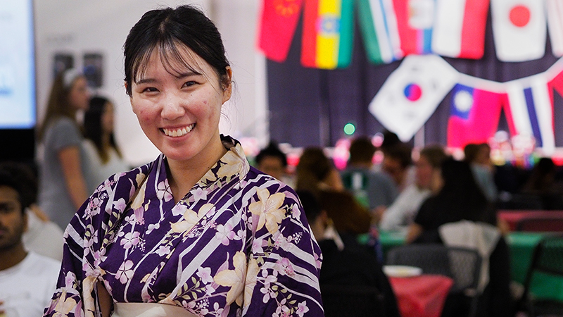 An international student from Japan at the Beloved Festival of Culture