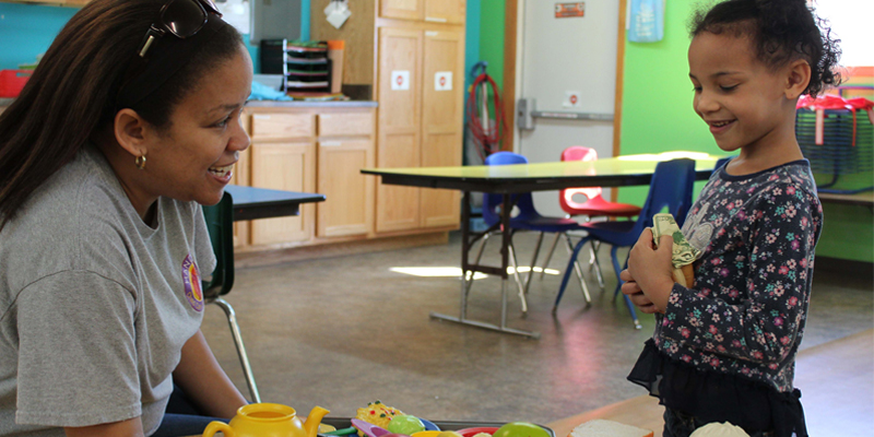 Early childhood educator and student