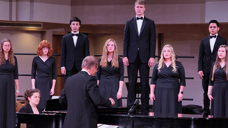 A choir in concert