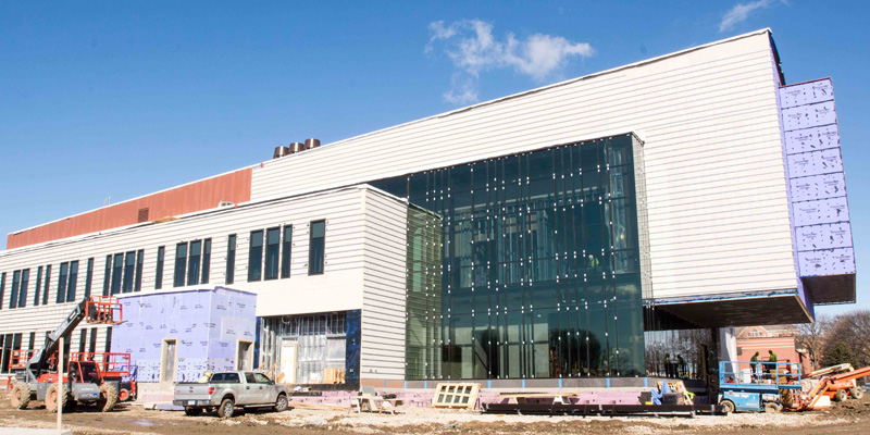 Construction of Northwestern's science buildling