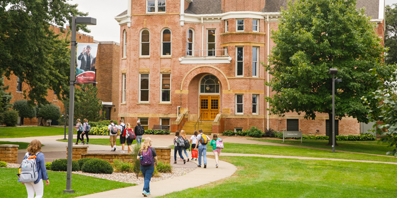 Students walking to class