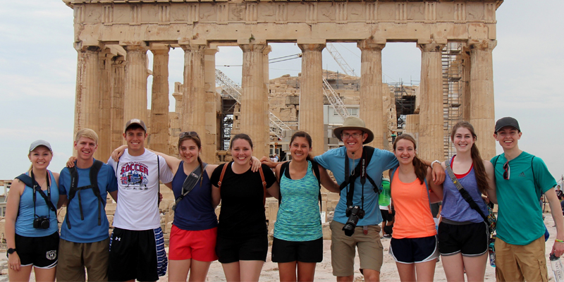 Students in Greece on summer study abroad trip