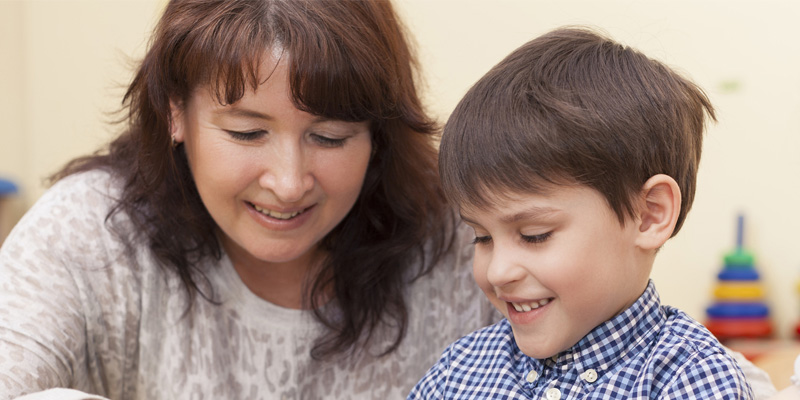 Teacher and early childhood student