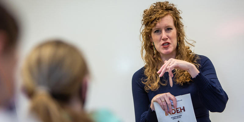 Dr. Rebecca Koerselman teaching a class