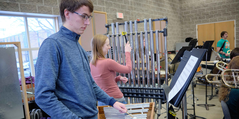 Student percussionists