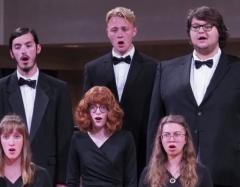 Members of Northwestern College's Heritage Singers chamber choir.