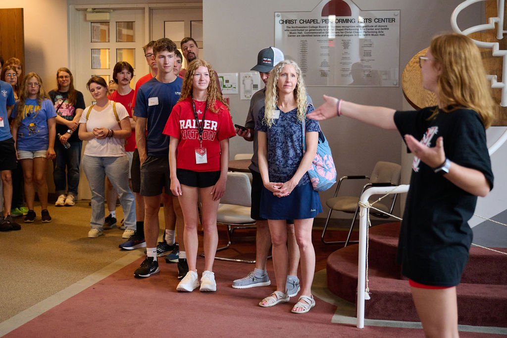 Students walking near Christ Chapel