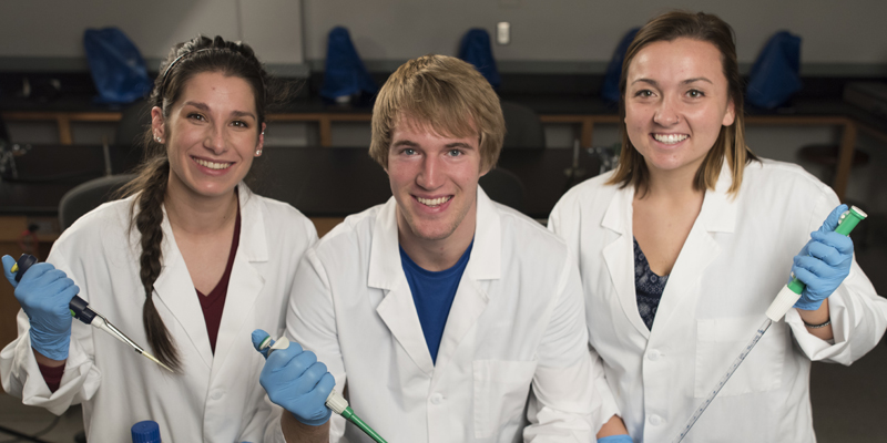 Students working in a biology lab
