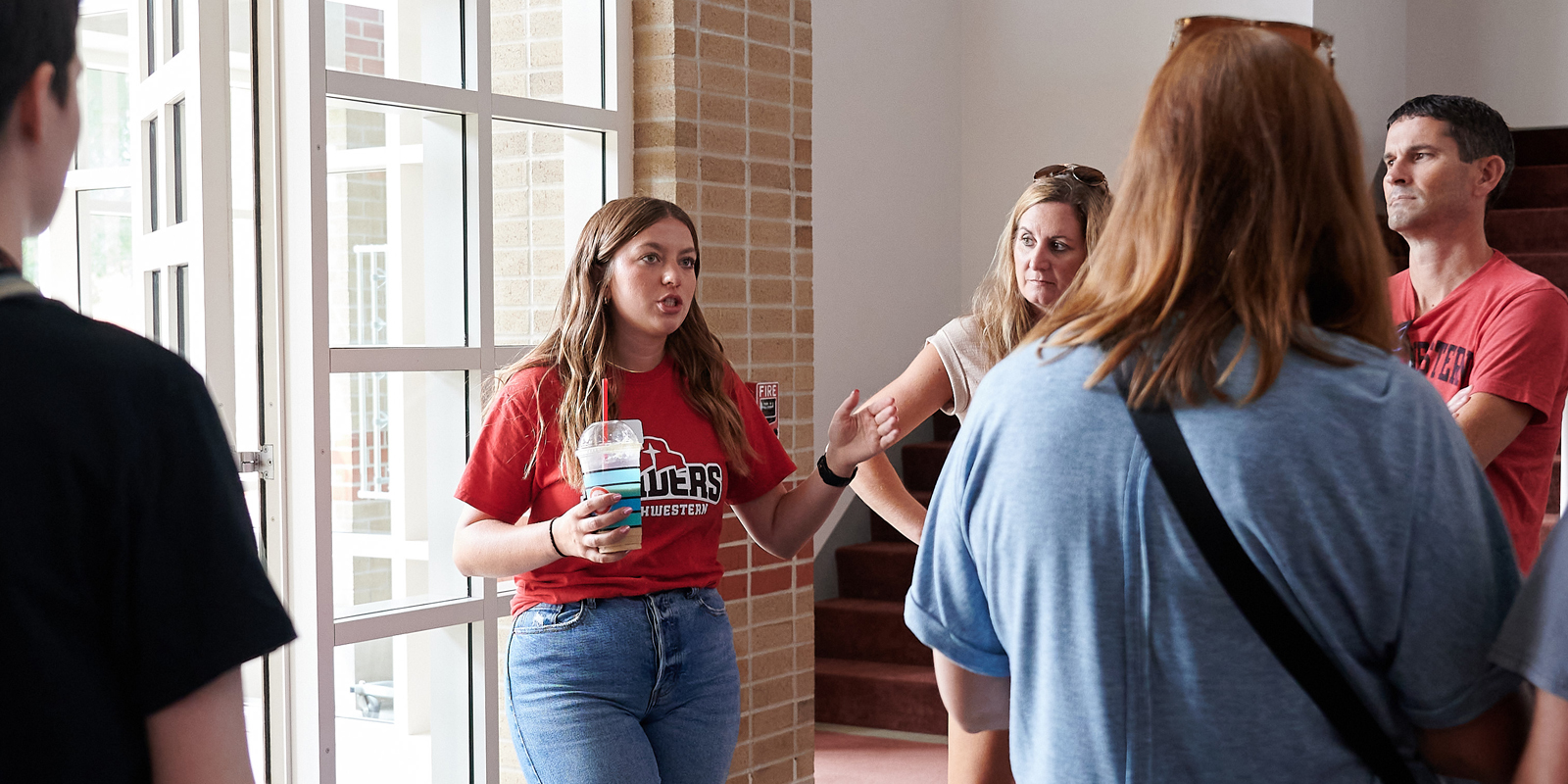 Students walking near Christ Chapel