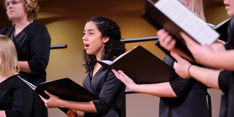 Women's choir singing